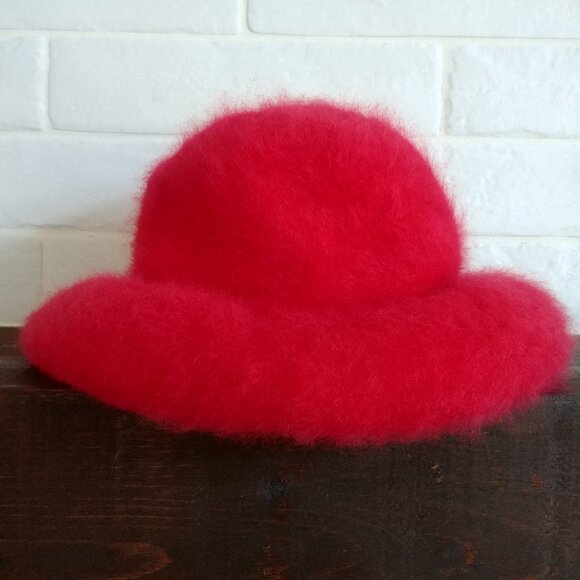 Vintage Parkhurst made in Canada 75% angora red tam hat cap lambswool wool blend - Picture 3 of 13